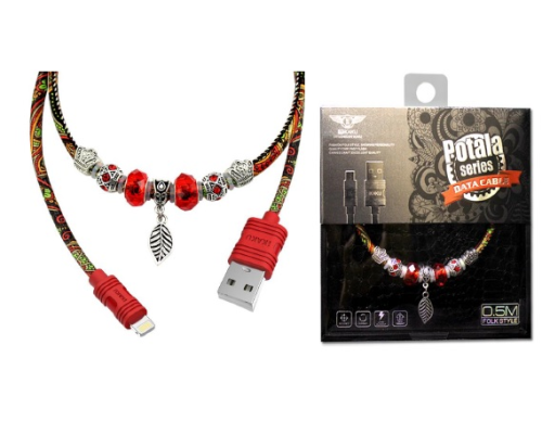 Кабель iKAKU POTALA series for micro, Red, довжина 0.5м, 2.4A, BOX
