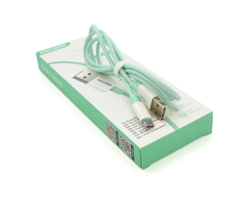 Кабель iKAKU KSC-723 GAOFEI smart charging cable for micro, Green, довжина 1м, 2.4A, BOX