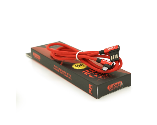 Кабель iKAKU KSC-028 JINDIAN charging data cable for micro, Red, довжина 1м, 2.4A, BOX