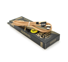 Кабель iKAKU KSC-028 JINDIAN charging data cable for Type-C, Gold, довжина 1м, 2.4A, BOX