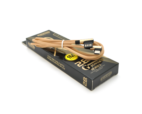 Кабель iKAKU KSC-028 JINDIAN charging data cable for Type-C, Gold, довжина 1м, 2.4A, BOX