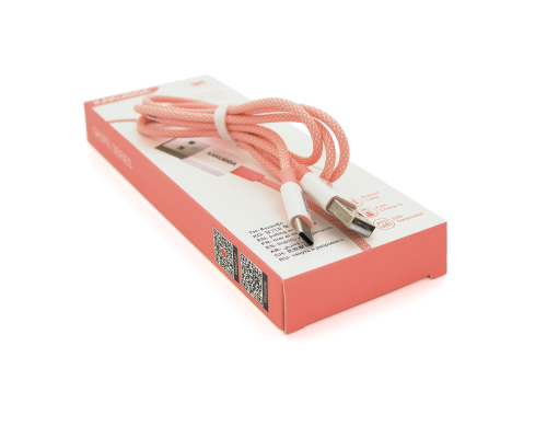 Кабель iKAKU KSC-723 GAOFEI smart charging cable for Type-C, Pink, довжина 1м, 2.4A, BOX Кабель iKAKU KSC-723 GAOFEI smart charging cable for Type-C, Pink, довжина 1м, 2.4A, BOX