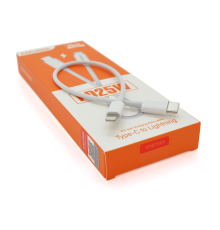 Кабель iKAKU KSC-653 FEIYUE PD100W fast charging short cable (Type-C to Lightning), White, довжина 0.25м, BOX