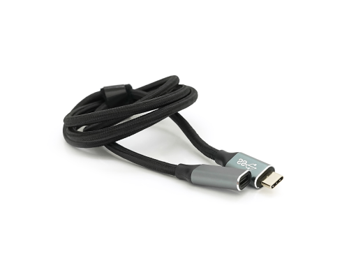 Подовжувач Type-C to Type-C (USB 3.2 GEN2 male to female), обплетення, Black, довжина 1м, підтримка 100W/10Gbps, 4K60HZ audio/video outpout, BOX