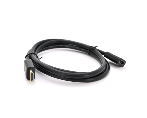 Подовжувач Merlion HDMI (тато) -HDMI (мама) VEGGIEG 1.5m, v2.0, OD-7.0mm, круглий, Black, коннектор Black, (Пакет)