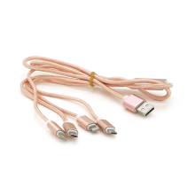 Кабель USB 2.0 DATA CABLE 2Lightning/2microUSB, 1.0м, круглий, Pink, Box Кабель USB 2.0 DATA CABLE 2Lightning/2microUSB, 1.0м, круглий, Pink, Box