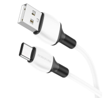 Кабель Borofone BX84, Type-C-USB, 3A, довжина 1м, White, BOX Кабель Borofone BX84, Type-C-USB, 3A, довжина 1м, White, BOX