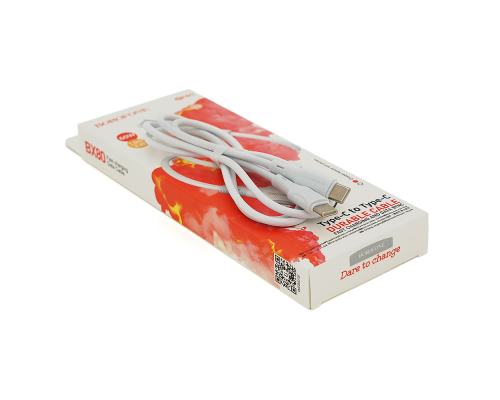 Кабель Borofone BX80, Type-C-Type-C, 3A, довжина 1м, White, BOX Кабель Borofone BX80, Type-C-Type-C, 3A, довжина 1м, White, BOX