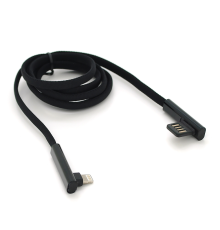 Кабель PZX V-113, Quick Charge Lighting Cable, 4.0A, Black, довжина 1м, кутовий, BOX