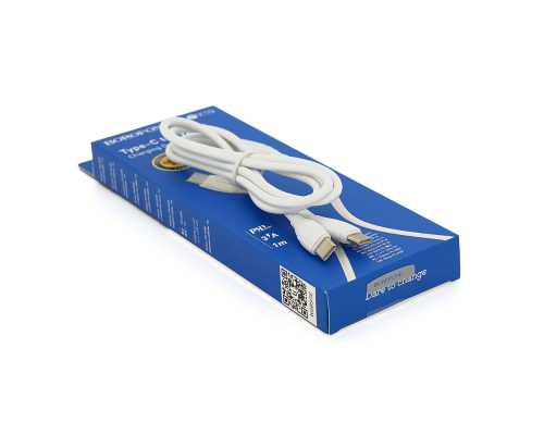 Кабель Borofone BX19, Type-C-Type-C, 3A, довжина 1м, White, BOX