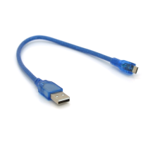 Кабель USB 2.0 (AM / Місго 5 pin) 0,3м, прозорий синій, Пакет Кабель USB 2.0 (AM / Місго 5 pin) 0,3м, прозорий синій, Пакет