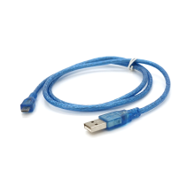 Кабель USB 2.0 (AM / Місго 5 pin) 1м, прозорий синій, Пакет, Q250