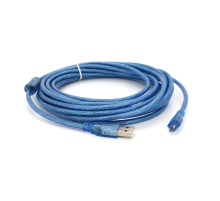 Кабель USB 2.0 (AM / Місго 5 pin) 5м, прозорий синій, Пакет Кабель USB 2.0 (AM / Місго 5 pin) 5м, прозорий синій, Пакет