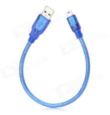 Кабель USB 2.0 RITAR (AM/Mini 5 pin) 0,3 м, синій прозорий