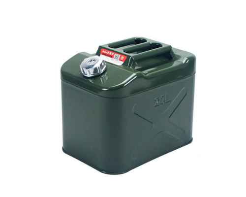 Каністра Merlion YT-HS-FX-20L, металева з клапаном + гнучка лійка, 20л, 355х255х310мм, Green