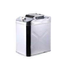 Каністра Merlion ML201-30L, нержавіюча сталь + гнучка лійка, 30л, 370х260х410мм, 2.80 кг, Silver