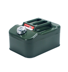 Каністра Merlion YT-HS-FX-10L, металева з клапаном + гнучка лійка, 10л, 355х255х200мм, Green