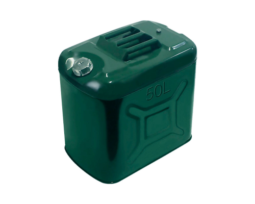 Каністра Merlion YT-HS-FX-50L, металева з клапаном + гнучка лейка, 50л, 472х305х470мм, Зелена