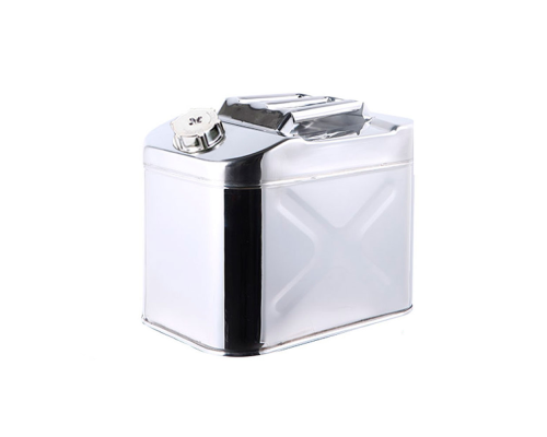 Каністра Merlion ML201-20L, нержавіюча сталь + гнучка лійка, 20л, 370х260х310мм, 2.30 кг, Silver