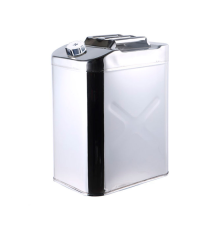 Каністра Merlion ML201-35L, нержавіюча сталь + гнучка лійка, 35л, 370х260х480мм, 3.05 кг, Silver