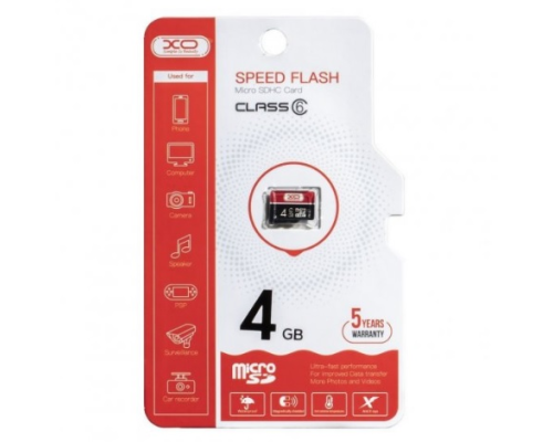 Карта пам'яті XO microSDHC Class 6 UHS-I, 4GB