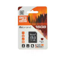 Карта пам'яті Mibrand microSDHC Class 10 UHS-I, 16GB Карта пам'яті Mibrand microSDHC Class 10 UHS-I, 16GB
