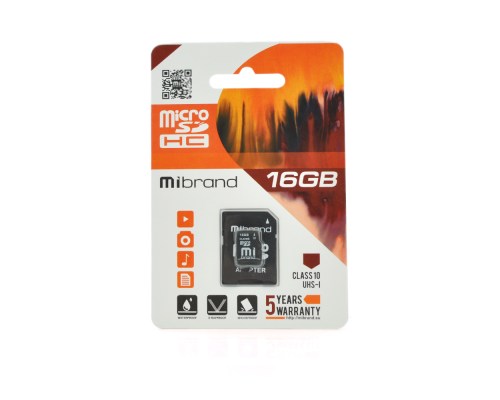 Карта пам'яті Mibrand microSDHC Class 10 UHS-I, 16GB Карта пам'яті Mibrand microSDHC Class 10 UHS-I, 16GB