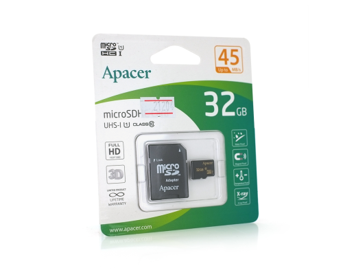 Карта пам'яті Apacer microSDHC Class 10 UHS-I, 32GB