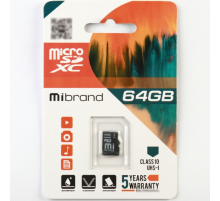 Карта пам'яті Mibrand microSDHC Class 10 UHS-I, 64GB