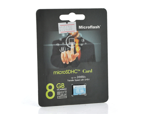 Карта пам'яті Microflash Micro SD швидкість передачі даних 28MB/s, class10, 8G
