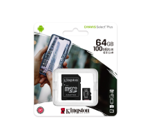Карта пам'яті Kingston Canvas microSDHC Class 10 UHS-I, 64GB