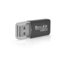 Кардридер універсальний MERLION CRD-1BK TF/Micro SD, USB2.0, Black, OEM Q1500