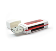 Кардридер універсальний 4в1 MERLION CRD-5RD TF/Micro SD, USB2.0, RED, OEM Q50