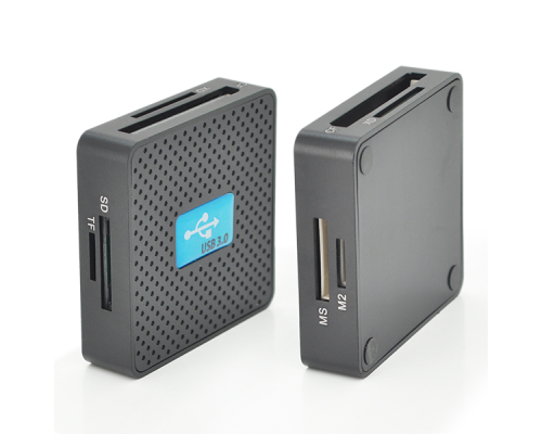 Кардридер універсальний USB 3.0 HDH-939 SD/MMC/MS/TF/M2, USB2.0, Black, Блістер Кардридер універсальний USB 3.0 HDH-939 SD/MMC/MS/TF/M2, USB2.0, Black, Блістер