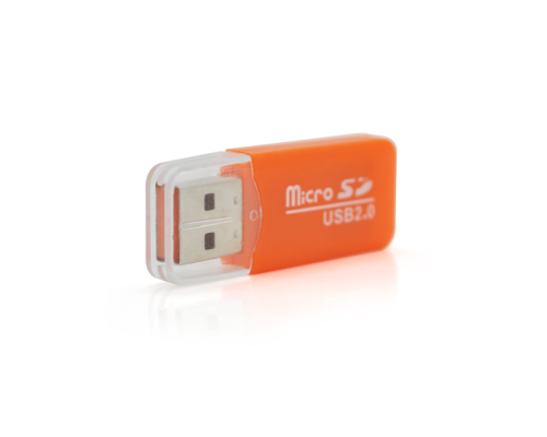 Кардридер універсальний MERLION CRD-1OR TF/Micro SD, USB2.0, Orange, OEM Q50