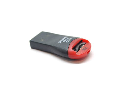 Кардрідер зовнішній USB 2.0, формат MicroSD, пластик, Black/Red, (Техпакет) Кардрідер зовнішній USB 2.0, формат MicroSD, пластик, Black/Red, (Техпакет)