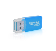 Кардридер універсальний MERLION CRD-1BL TF/Micro SD, USB2.0, Blue, OEM Q1500