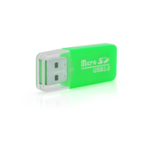 Кардрідер універсальний MERLION CRD-1GR TF / Micro SD, USB2.0, Green, OEM Q1500