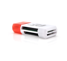 Кардрідер універсальний 4в1 MERLION CRD-4BL TF / Micro SD, USB2.0, Red, OEM Q1500
