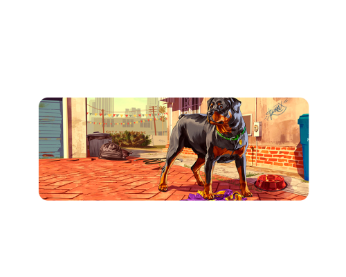 Килимок 300*800 тканинний GTA5 Dog з боковою прошивкою, товщина 3 мм, Пакет