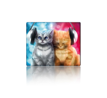 Килимок 250*300 тканинний Cats in headphones, з боковою прошивкою, товщина 2 мм