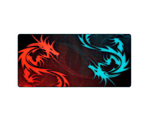Килимок 300*700 тканинний Red and Blue Dragons з боковою прошивкою, товщина 2 мм, Black, Пакет