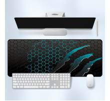Килимок 300*800 тканинний Honeycomb з боковою прошивкою, товщина 2 мм, колір Black/Blue, Пакет