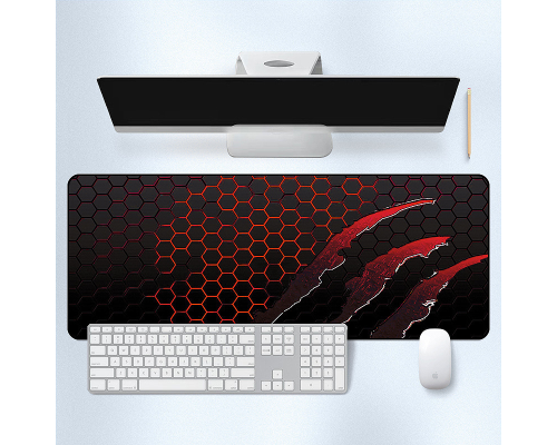 Килимок 300*800 тканинний Honeycomb з боковою прошивкою, товщина 2 мм, колір Black/Red, Пакет