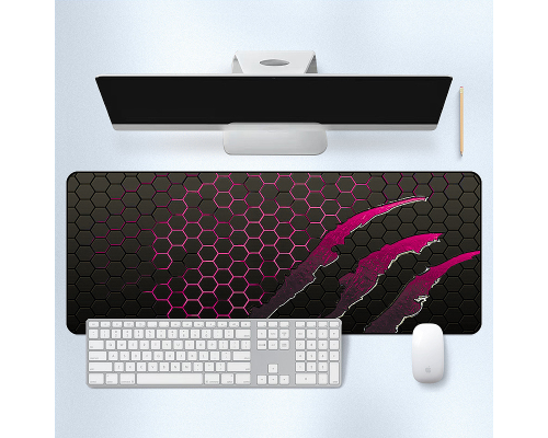 Килимок 300*800 тканинний Honeycomb з боковою прошивкою, товщина 2 мм, колір Black/Pink, Пакет Килимок 300*800 тканинний Honeycomb з боковою прошивкою, товщина 2 мм, колір Black/Pink, Пакет