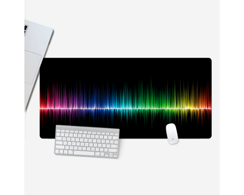 Килимок 300*800 тканинний "Colorful sound waves" з боковою прошивкою, товщина 2 мм, Пакет