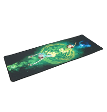 Килимок 300*800 тканинний Rick and Morty з боковою прошивкою, товщина 3 мм, колір Black/Green, Пакет