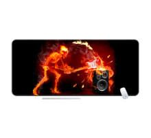 Килимок 400*800 тканинний "Fire musician" з боковою прошивкою, товщина 3 мм, колір Black-red, Пакет