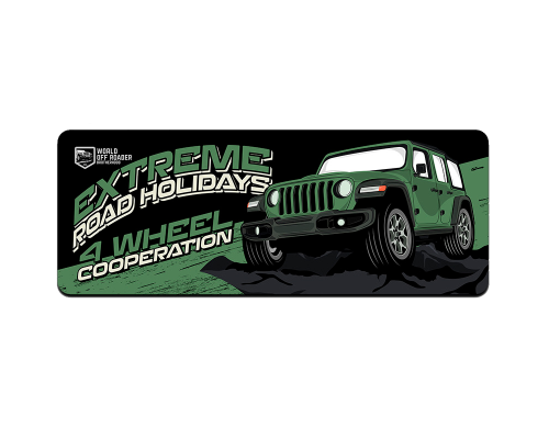 Килимок 300*700 тканинний Extreme road holidays з боковою прошивкою, товщина 2 мм, Dark green, Пакет