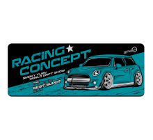 Килимок 300*700 тканинний Racing concept з боковою прошивкою, товщина 2 мм, Dark blue, Пакет